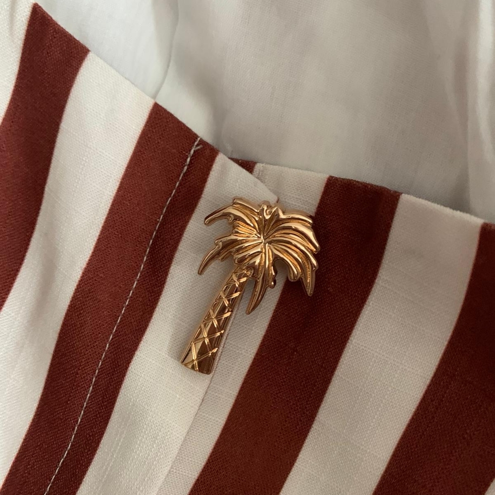 Commense Striped Brown and White Summer Sleeveless Top - Picture 6 of 6